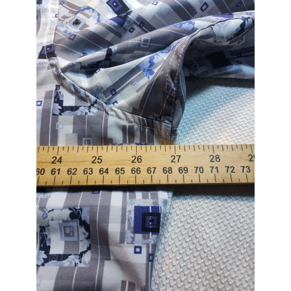 Alex Vando Mens Purple Gray Blue Tone on Tone Shirt Button Geometric 2XL 1595 - Picture 7 of 11